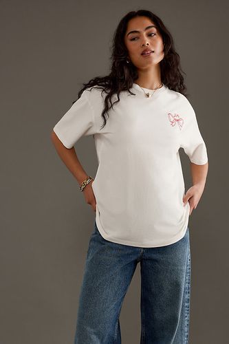 T-shirt surdimensionné avec logo naud en White taille: Uk 6 chez Anthropologie - Damson Madder - Modalova