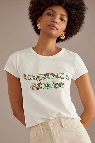 T-shirt court brodé Blair en White, taille: XS chez Anthropologie - Maeve - Modalova