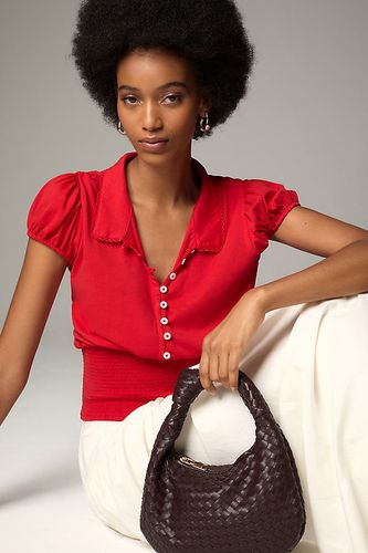 Blouse Manches Courtes Col Smockée Taille en Red taille: S chez Anthropologie - Maeve - Modalova