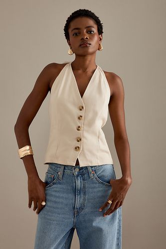 Gilet à col halter en Beige taille: XS - By Anthropologie - Modalova