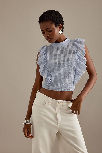 Haut en Maille Volantée Raccourci en Grey taille: XS chez Anthropologie - Maeve - Modalova