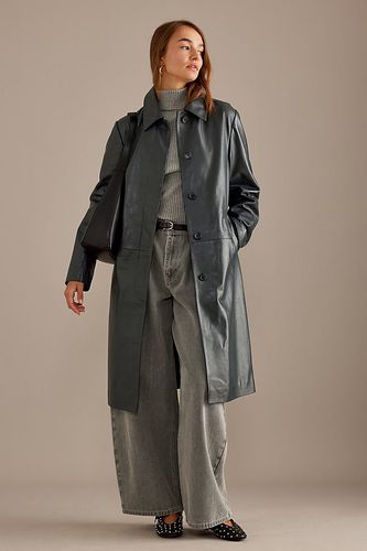 Trench-coat en cuir en Grey taille: Uk 6 - By Anthropologie - Modalova