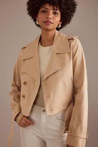Cropped Belted Trench Coat en Beige, taille: 2XS/XS chez Anthropologie - Good American - Modalova