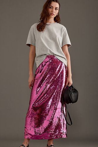 Jupe midi à sequins taille haute Omina en Pink taille: Uk 6 chez Anthropologie - Selected Femme - Modalova