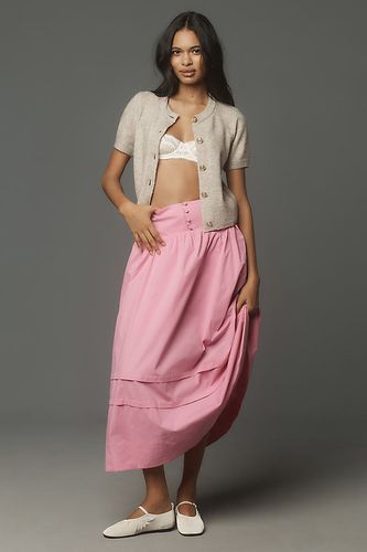 Jupe Midi Taille-Bouton en Pink taille: M chez Anthropologie - Maeve - Modalova