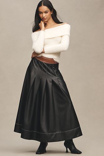 Jupe longue plissée color block en simili cuir en taille: Uk 12 - By Anthropologie - Modalova