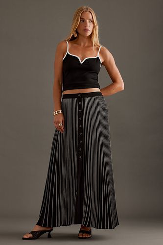 Jupe Longue Plissée Boutonnée Devant en Black taille: XS chez Anthropologie - Maeve - Modalova