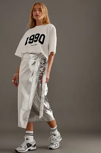 Jupe mi-longue Jaspre Chrome en Silver taille: Uk 8 chez Anthropologie - Never Fully Dressed - Modalova