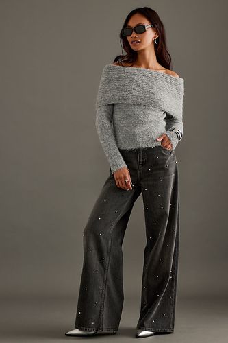 Embellished Wide-Leg Jeans en Black, taille: 30 - By Anthropologie - Modalova