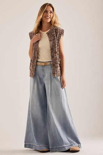 Jean Palazzo Taille Haute Jambes Larges Plissé en Blue, taille: 28 chez Anthropologie - Pilcro - Modalova