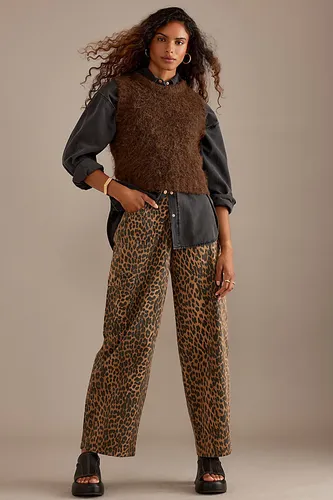 Jeans cargo à pattes larges et motif léopard de , taille: Uk 8 chez Anthropologie - Damson Madder - Modalova