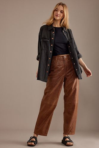 Pantalon en cuir droit taille haute en taille: Uk 8 chez Anthropologie - Selected Femme - Modalova