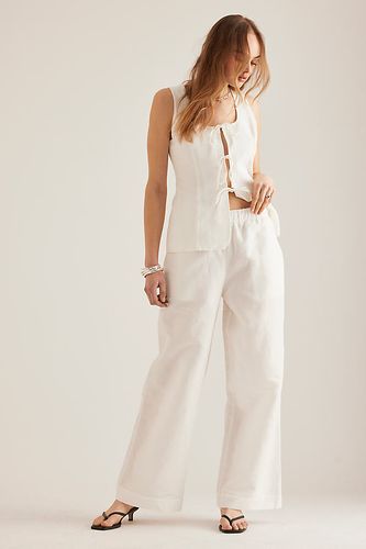 Alara Linen Wide-Leg Trousers en White taille: Uk 10 chez Anthropologie - ALIGNE - Modalova