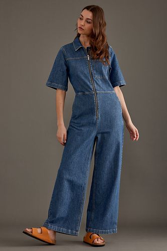 Bella Marine Zip-Front Denim Combinaison en Blue taille: Uk 8 chez Anthropologie - Selected Femme - Modalova