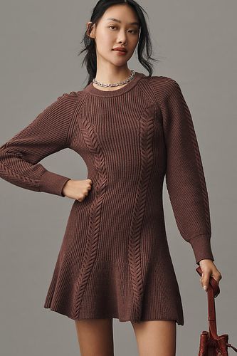 Robe patineuse en maille en Beige taille: XS - By Anthropologie - Modalova