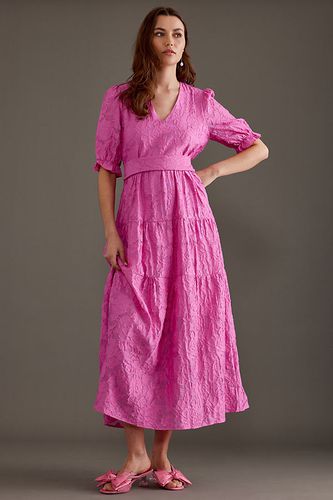 Robe longue étagée à manches bouffantes Cathi-Sadie en Pink taille: Uk 8 chez Anthropologie - Selected Femme - Modalova