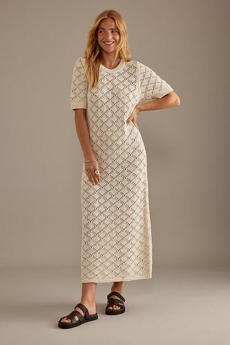 Robe Midi en Maille à Manches Courtes Vinna en Beige taille: XS chez Anthropologie - Selected Femme - Modalova