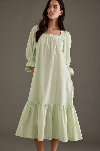 Robe midi à manches volantées et encolure carrée en Mint taille: Uk 10 chez Anthropologie - Stella Nova - Modalova