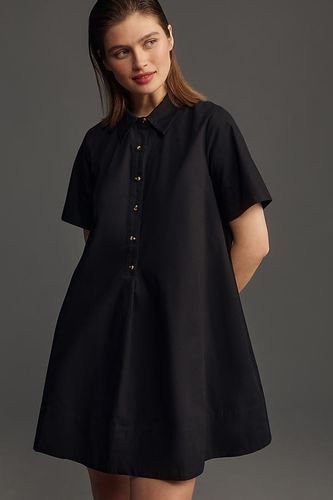 Robe tunique courte à manches courtes en Black, taille: XS - Par Anthropologie - Modalova