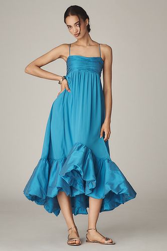 Sweetheart Babydoll Ruffle-Hem Maxi Dress en Blue taille: XS chez Anthropologie - Maeve - Modalova