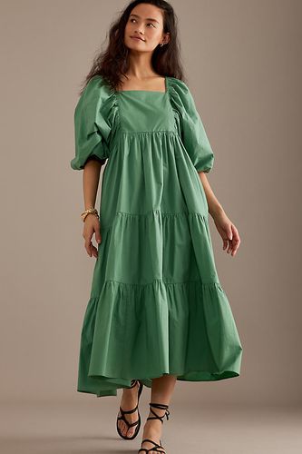 Robe étagée à manches bouffantes Ruby en Green, taille: Uk 8 chez Anthropologie - Nobody's Child - Modalova