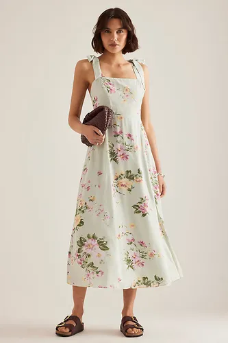 Tamar Tie-Shoulder Floral Midi Dress en Green taille: Uk 12 chez Anthropologie - Nobody's Child - Modalova