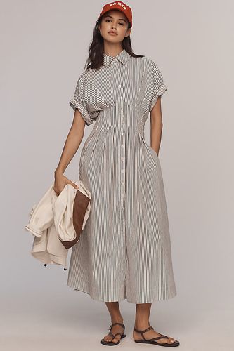 La Robe Chemise Plissée Tobie à Boutons par taille: XS chez Anthropologie - Exquise - Modalova