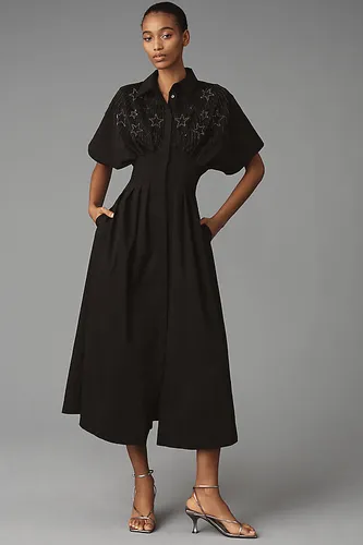 La Robe Chemise Plissée Tobie à Boutons par : Édition Ornée en taille: 2XS chez Anthropologie - Exquise - Modalova