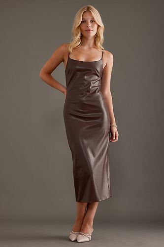 Robe mi-longue Helena en simili cuir en Brown taille: Uk 8 chez Anthropologie - Bardot - Modalova