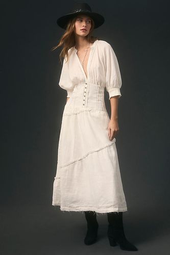 Robe-chemise à corset et encolure en V en , taille: M - Par Anthropologie - Modalova