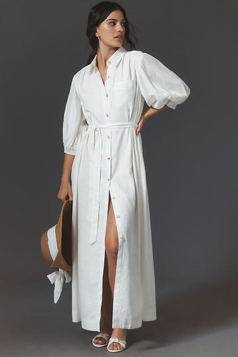 Robe chemise longue à ceinture boutonnée sur le devant en White, taille: S chez Anthropologie - Maeve - Modalova