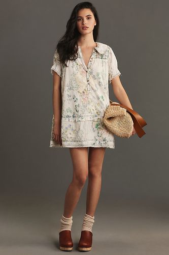 Robe courte babydoll à col et manches bouffantes en White, taille: S chez Anthropologie - Pilcro - Modalova