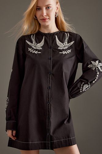 Embroidered Swallow Romance Mini Dress en Black taille: Uk 8 chez Anthropologie - Never Fully Dressed - Modalova