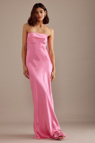 The Fleur Strapless Satin Maxi Slip Dress en Pink, taille: Uk 10 chez - Anthropologie - Modalova