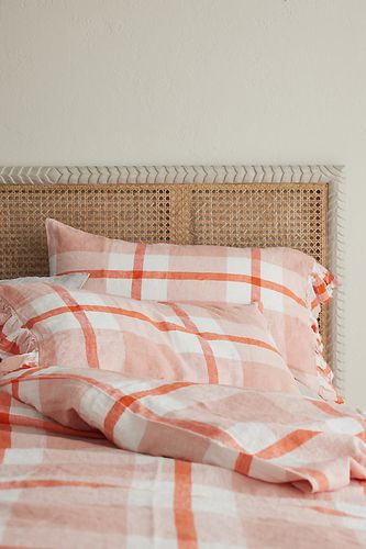 Housse de Couette en Lin à Carreaux Floss en Pink chez Anthropologie - Society of Wanderers - Modalova