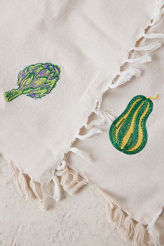 Lot de 2 serviette en papier motif légumes brodés en chez Anthropologie - Anna + Nina - Modalova