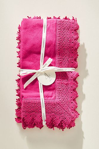 Lot de 4 serviettes de table en coton et dentelle Marietta en Pink chez - Anthropologie - Modalova