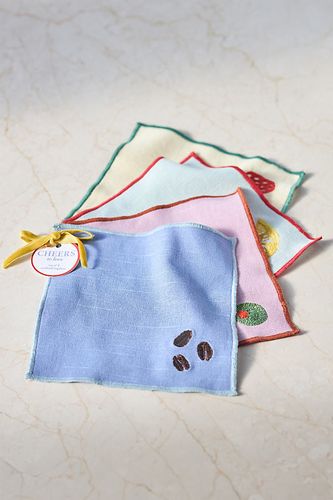 Serviettes de cocktail brodées Happy Hour, lot de 4 taille: Ccktl npkn chez - Anthropologie - Modalova