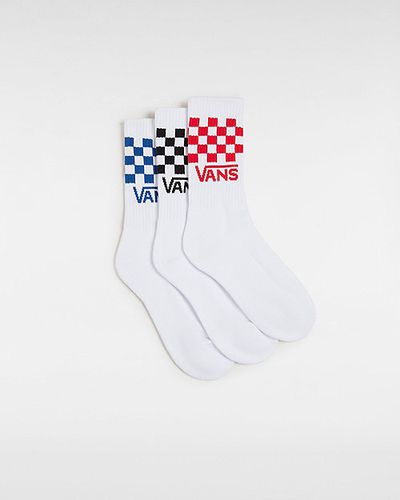 Chaussettes Drop V Classic Check Crew Enfant (3 Paires) (true Red/true B) Youth , Taille 31.5-38 - Vans - Modalova