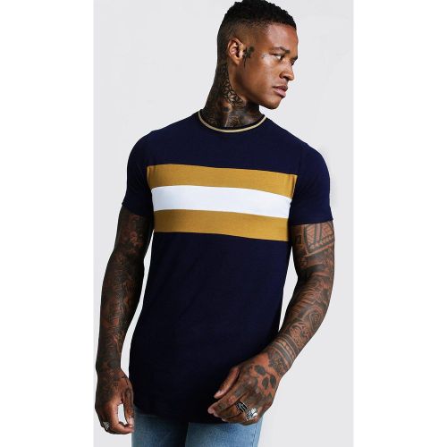 T-shirt long color block - Boohooman - Modalova