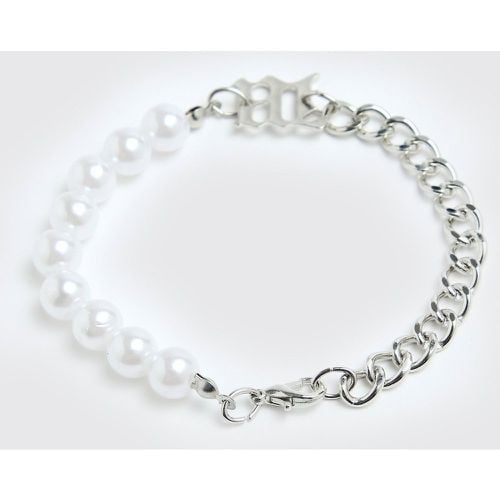 Bracelet en chaîne et en perle - Boohooman - Modalova