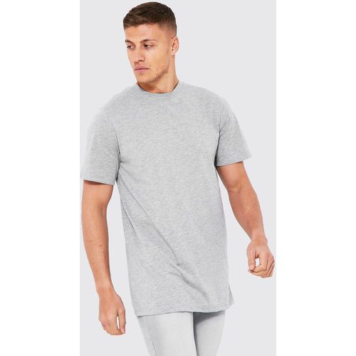 T-shirt long à col rond en coton REEL - Boohooman - Modalova