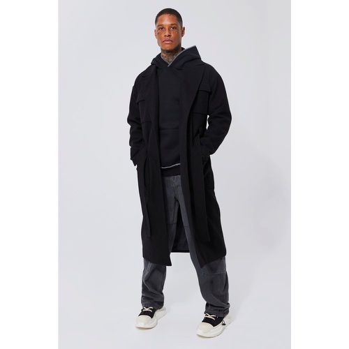 Manteau long à ceinture - Boohooman - Modalova