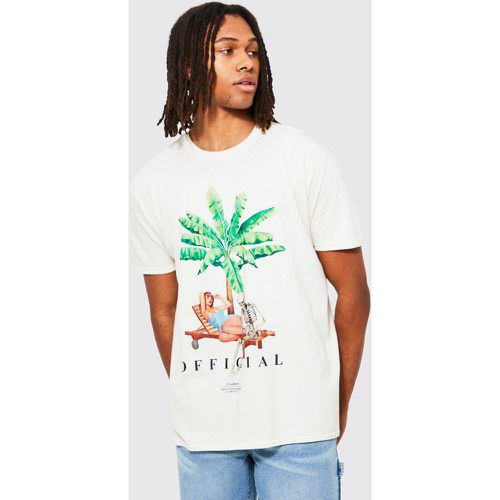 T-shirt oversize à imprimé palmier - Official - Boohooman - Modalova