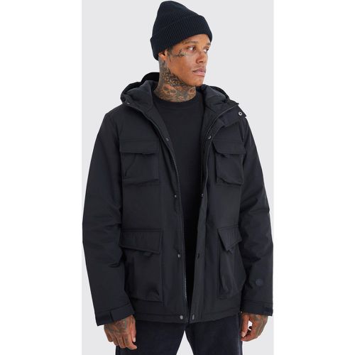 Parka habillée à poche en relief - Boohooman - Modalova