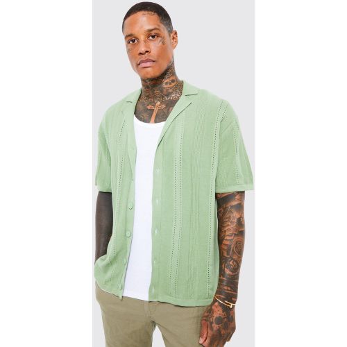 Chemise texturée rayée côtelée - Boohooman - Modalova