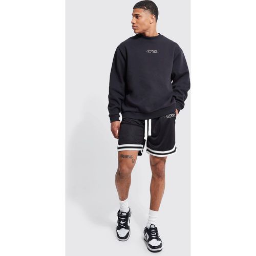 Survêtement oversize avec short en mesh - Boohooman - Modalova