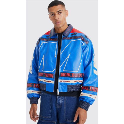 Bomber ample universitaire en simili - Boohooman - Modalova