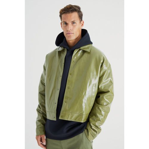 Tall - Veste Harrington ample en simili - Boohooman - Modalova