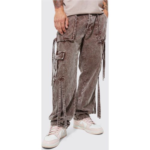 Pantalon large délavé en velours côtelé - - 28R - Boohooman - Modalova